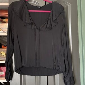 J.CREW Black Ruffle Top